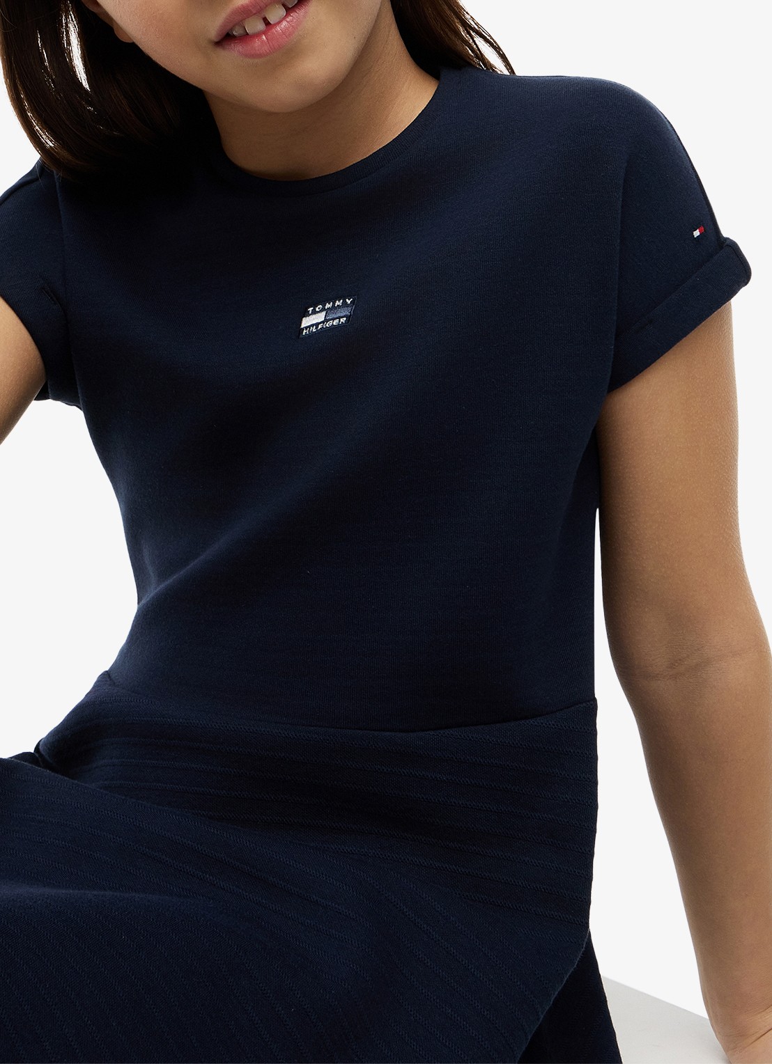 Tommy Hilfiger Jurk met logoborduring - detail 2 donkerblauw