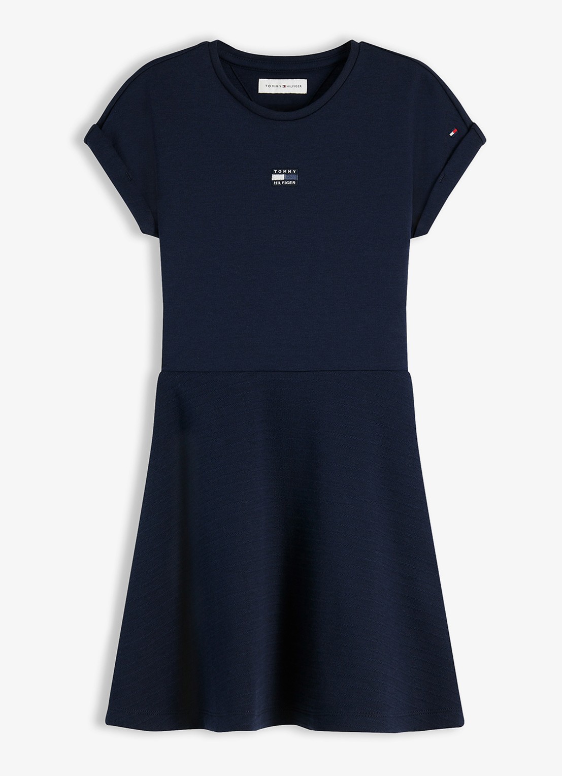 Tommy Hilfiger Jurk met logoborduring - voorkant 5 donkerblauw
