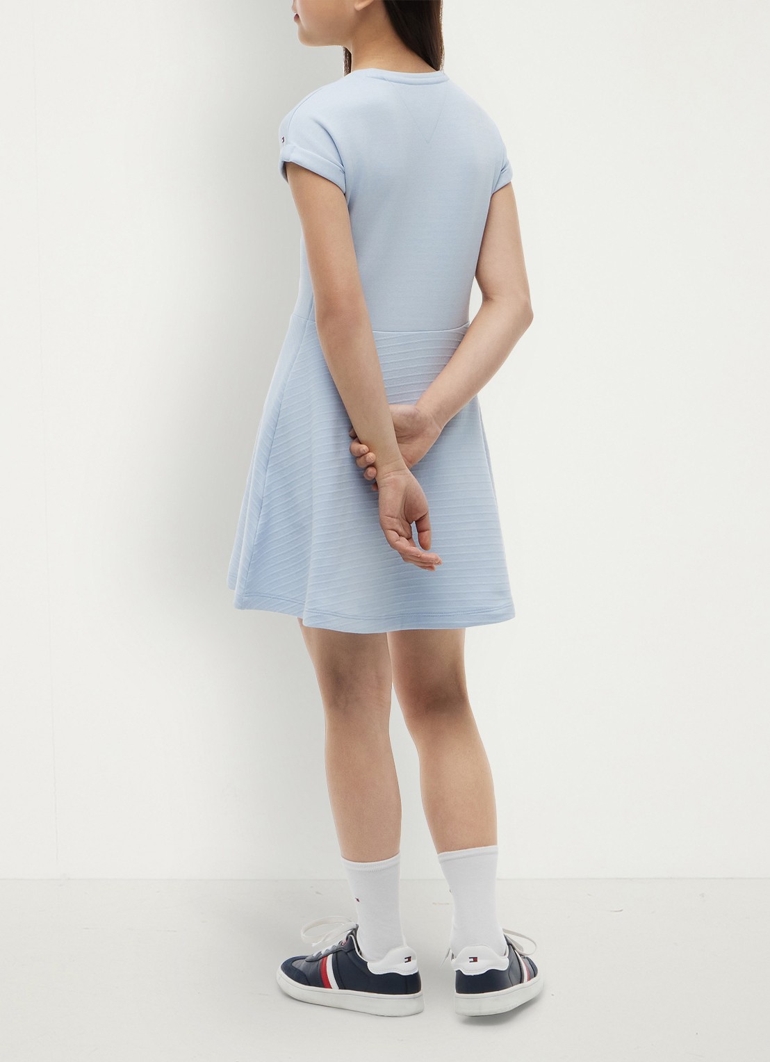Tommy Hilfiger Jurk met logoborduring - achterkant 5 lichtblauw