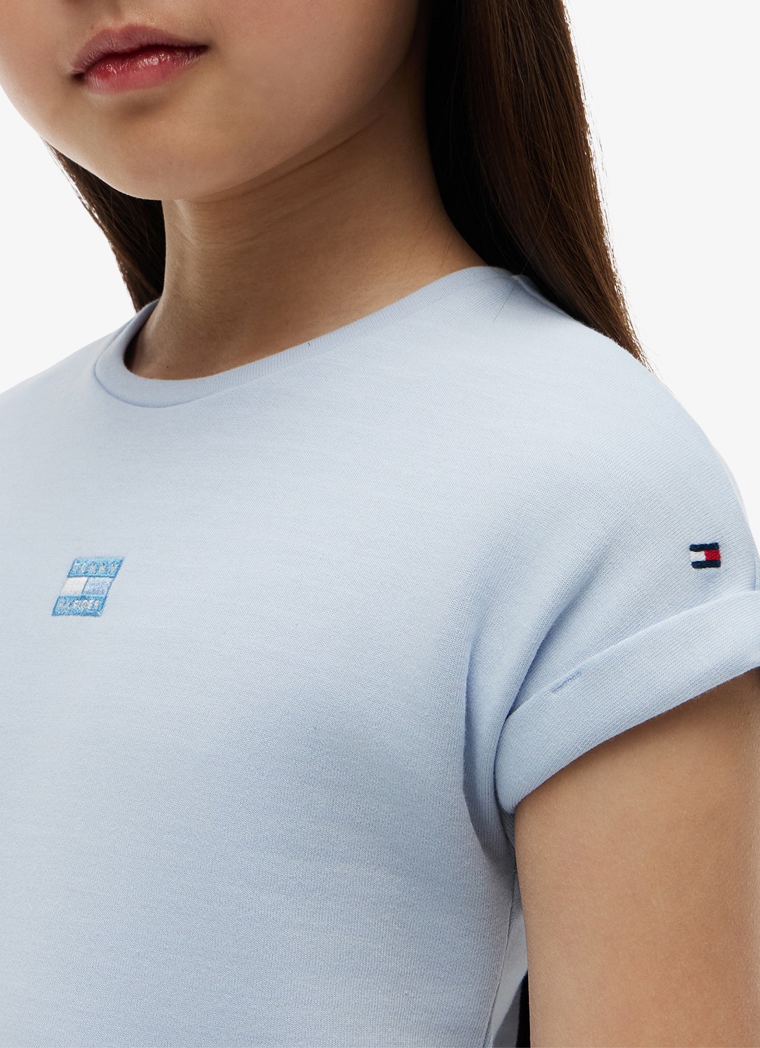 Tommy Hilfiger Jurk met logoborduring - detail 4 lichtblauw
