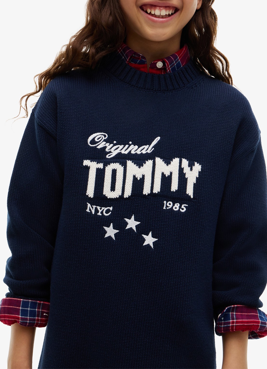 Tommy Hilfiger Jurk met logoborduring - detail 5 donkerblauw