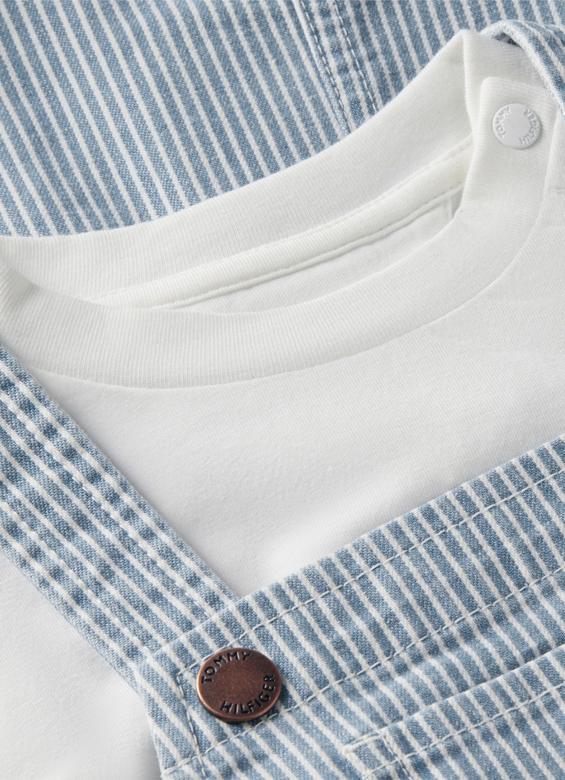 Tommy Hilfiger Jurk met streepprint - detail 3 lichtblauw