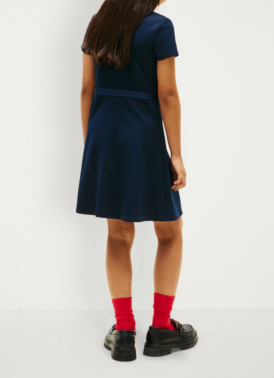 Tommy Hilfiger Jurk met streepprint  - achterkant 3 donkerblauw