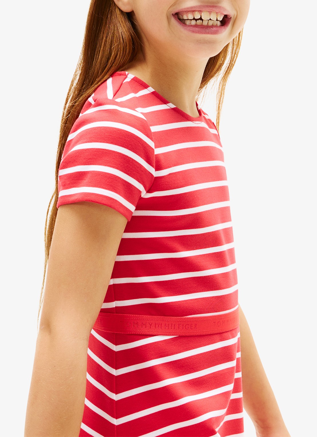 Tommy Hilfiger Jurk met streepprint  - detail 5 rood