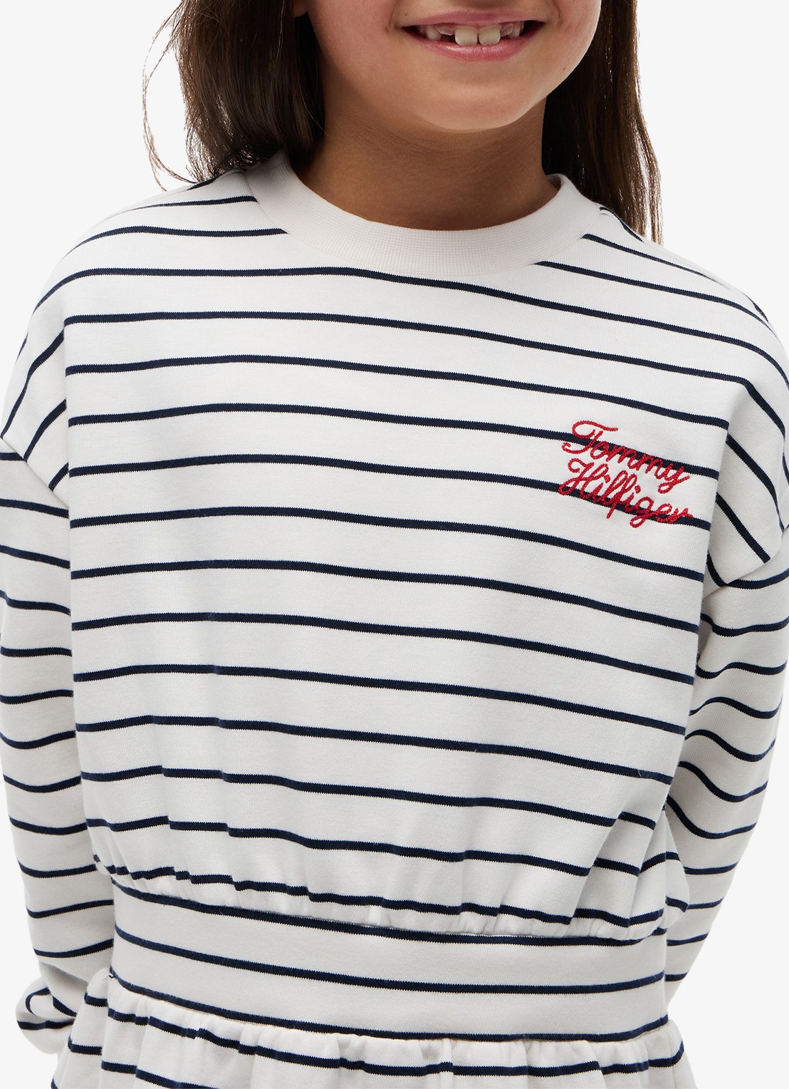 Tommy Hilfiger Jurk met streepprint - detail 3 dark night navy stripes-c1g / wit