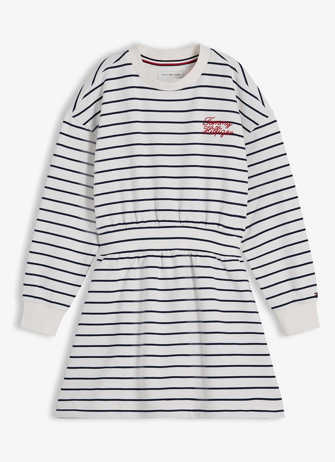 Tommy Hilfiger Jurk met streepprint - voorkant 5 dark night navy stripes-c1g / wit