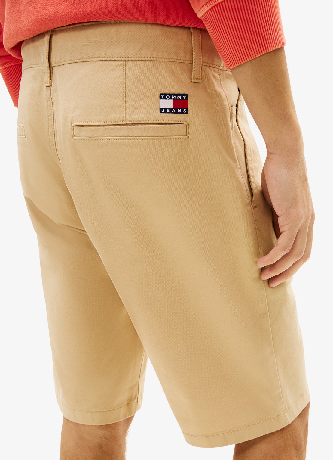 Tommy Hilfiger Korte broek in katoenblend - detail 5 beige