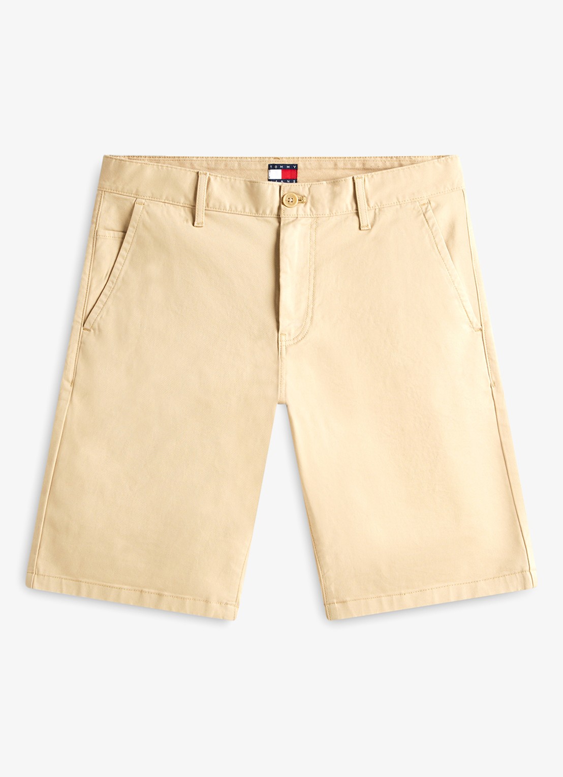 Tommy Hilfiger Korte broek in katoenblend - voorkant beige