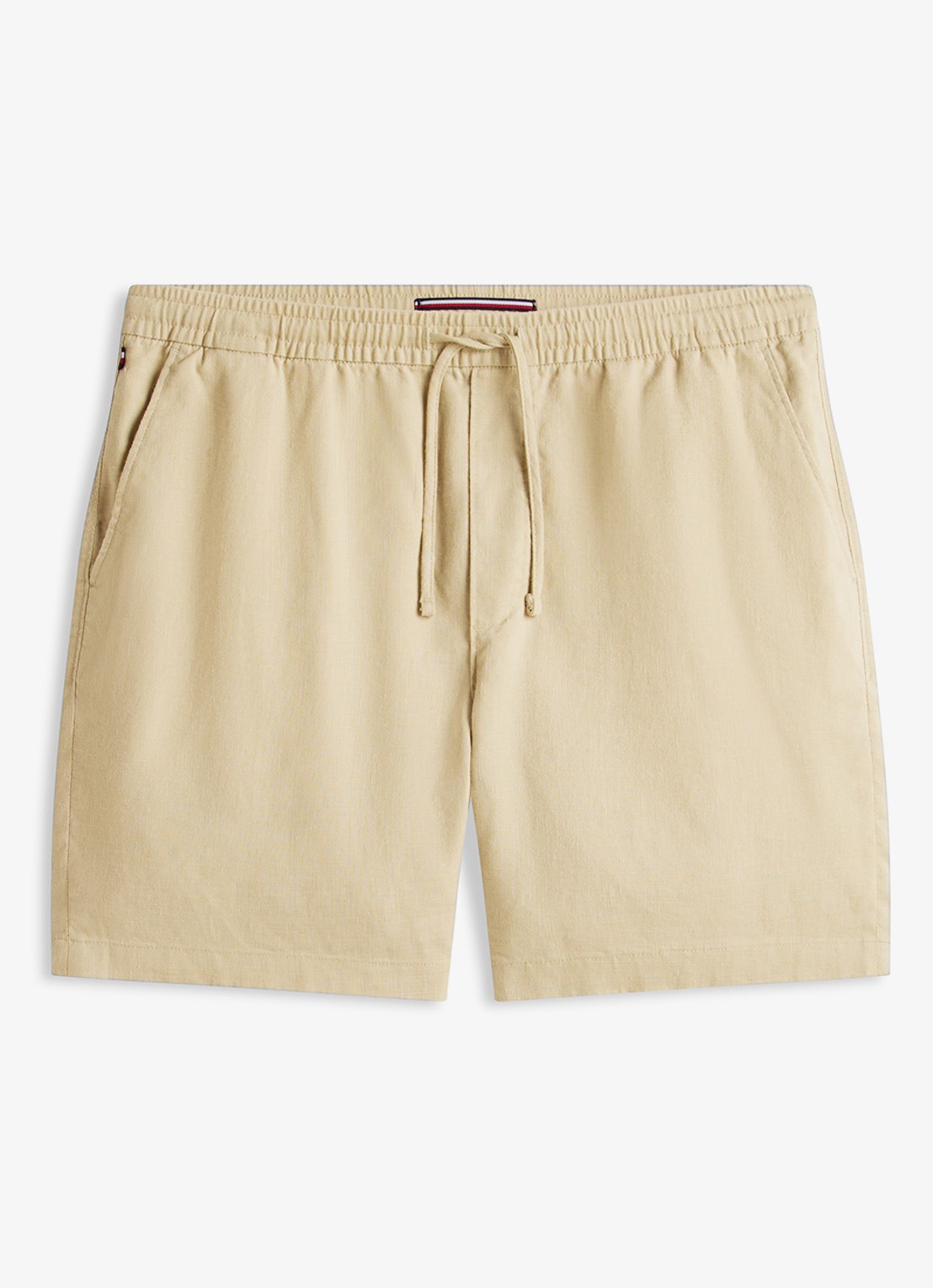 Tommy Hilfiger Korte broek in linnenblend - voorkant 4 khaki