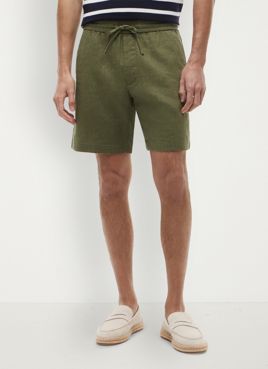 Tommy Hilfiger Korte broek in linnenblend - detail 4 groen