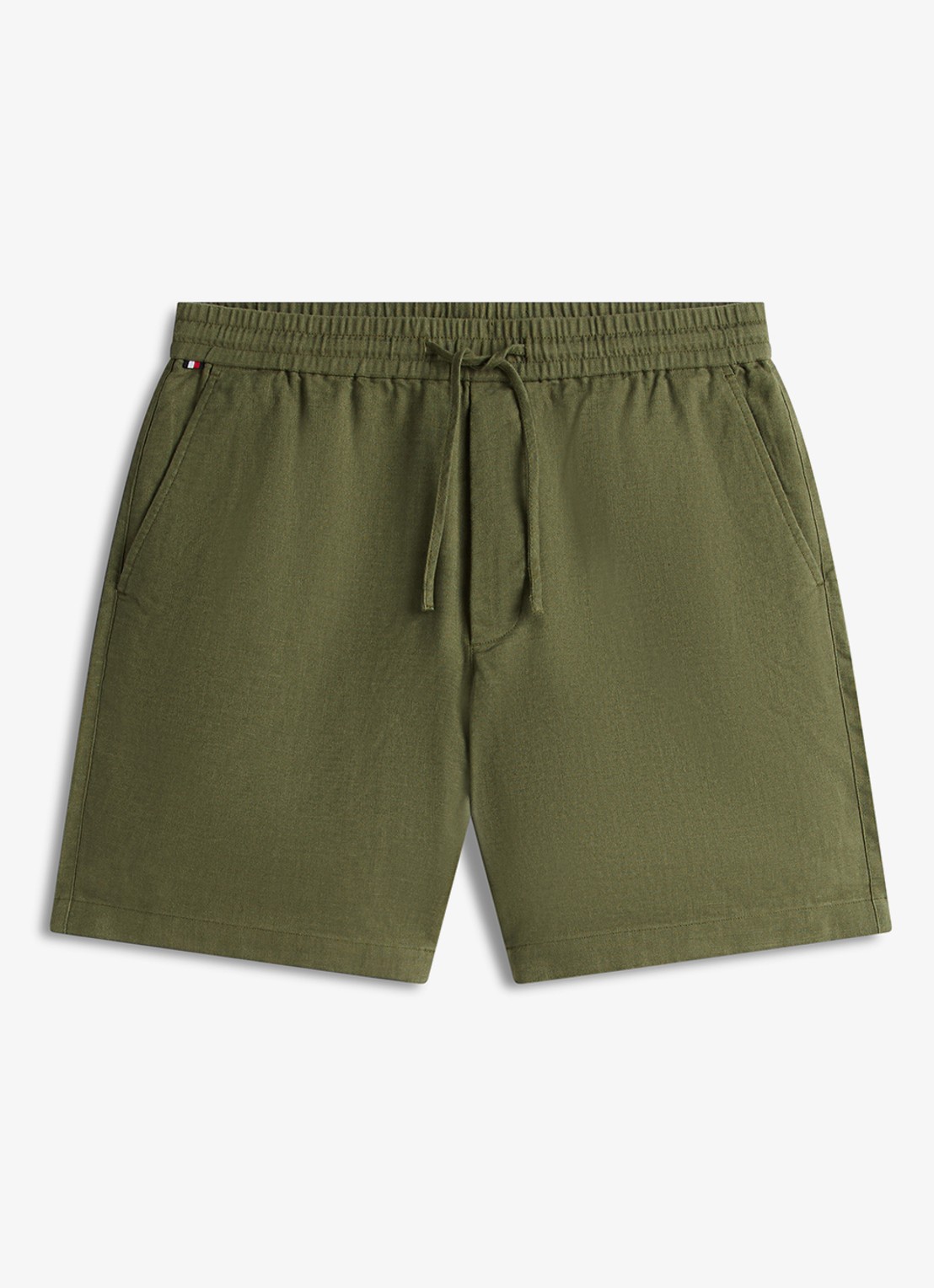 Tommy Hilfiger Korte broek in linnenblend - voorkant 2 groen