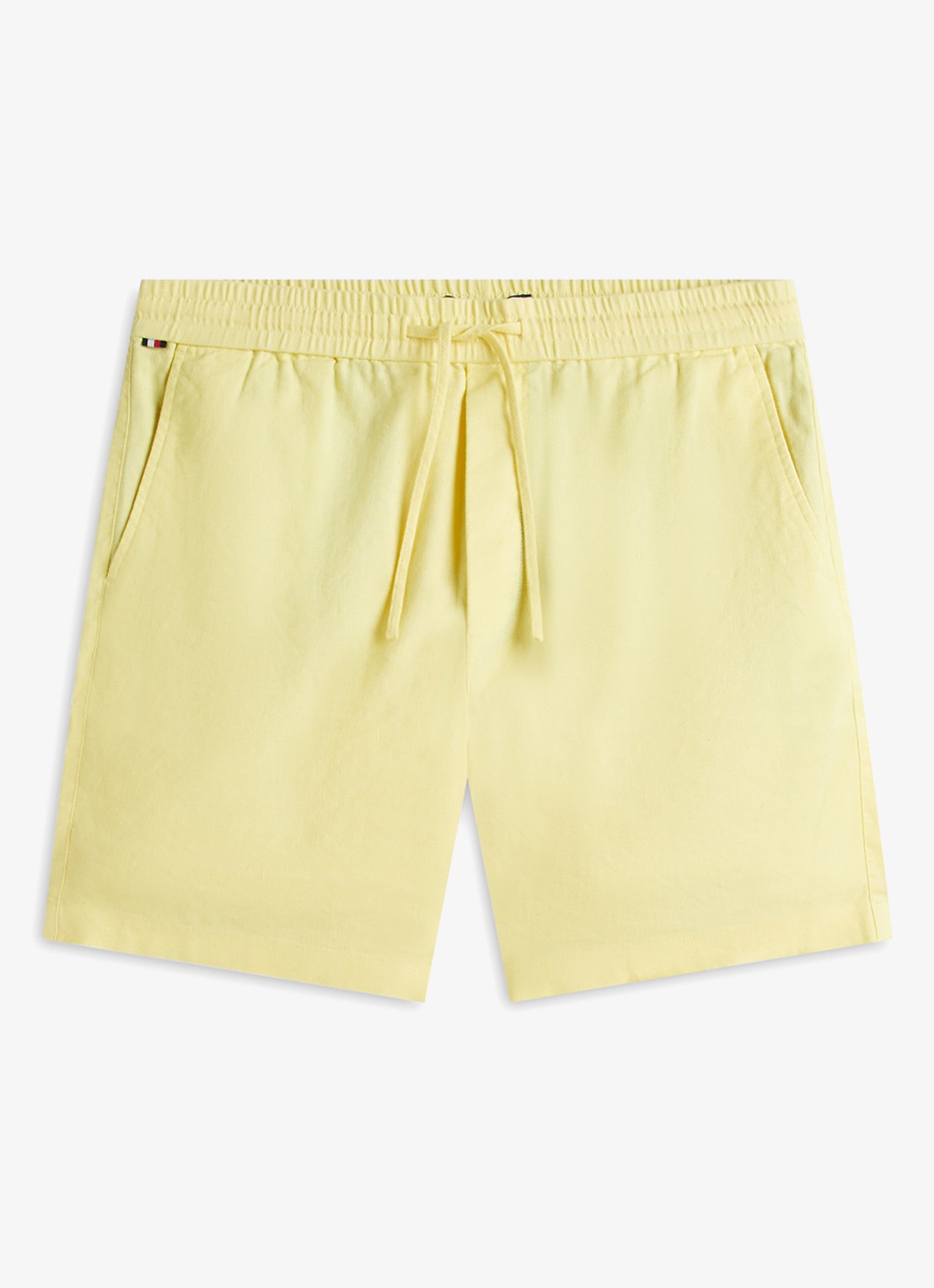 Tommy Hilfiger Korte broek in linnenblend - voorkant 2 geel