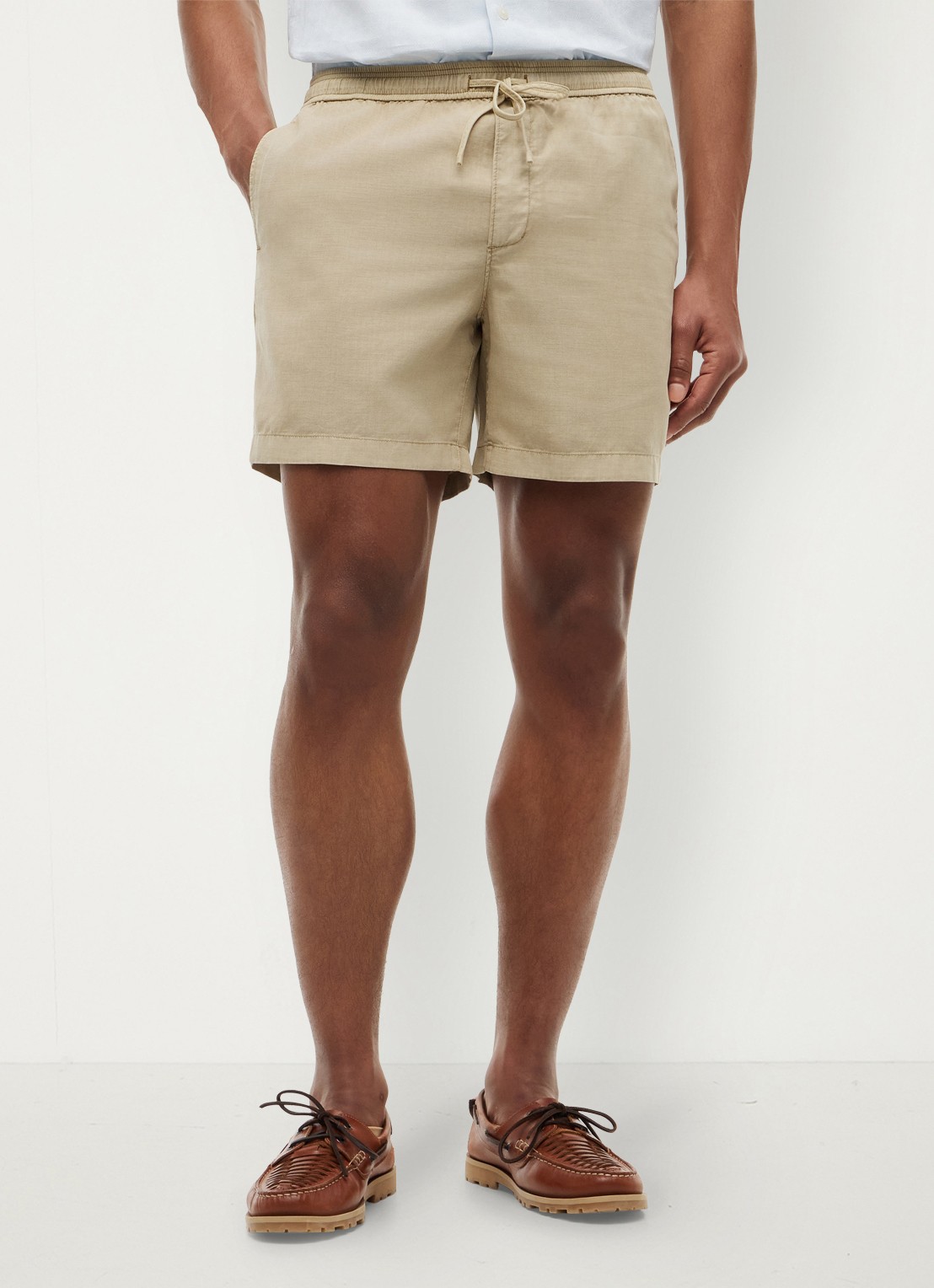 Tommy Hilfiger Korte broek met logo - detail 4 beige