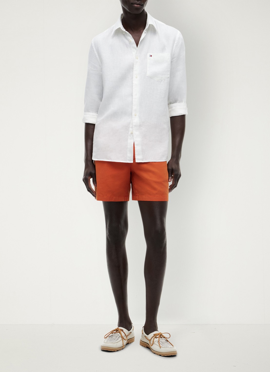 Tommy Hilfiger Korte broek met logo - voorkant 3 orange
