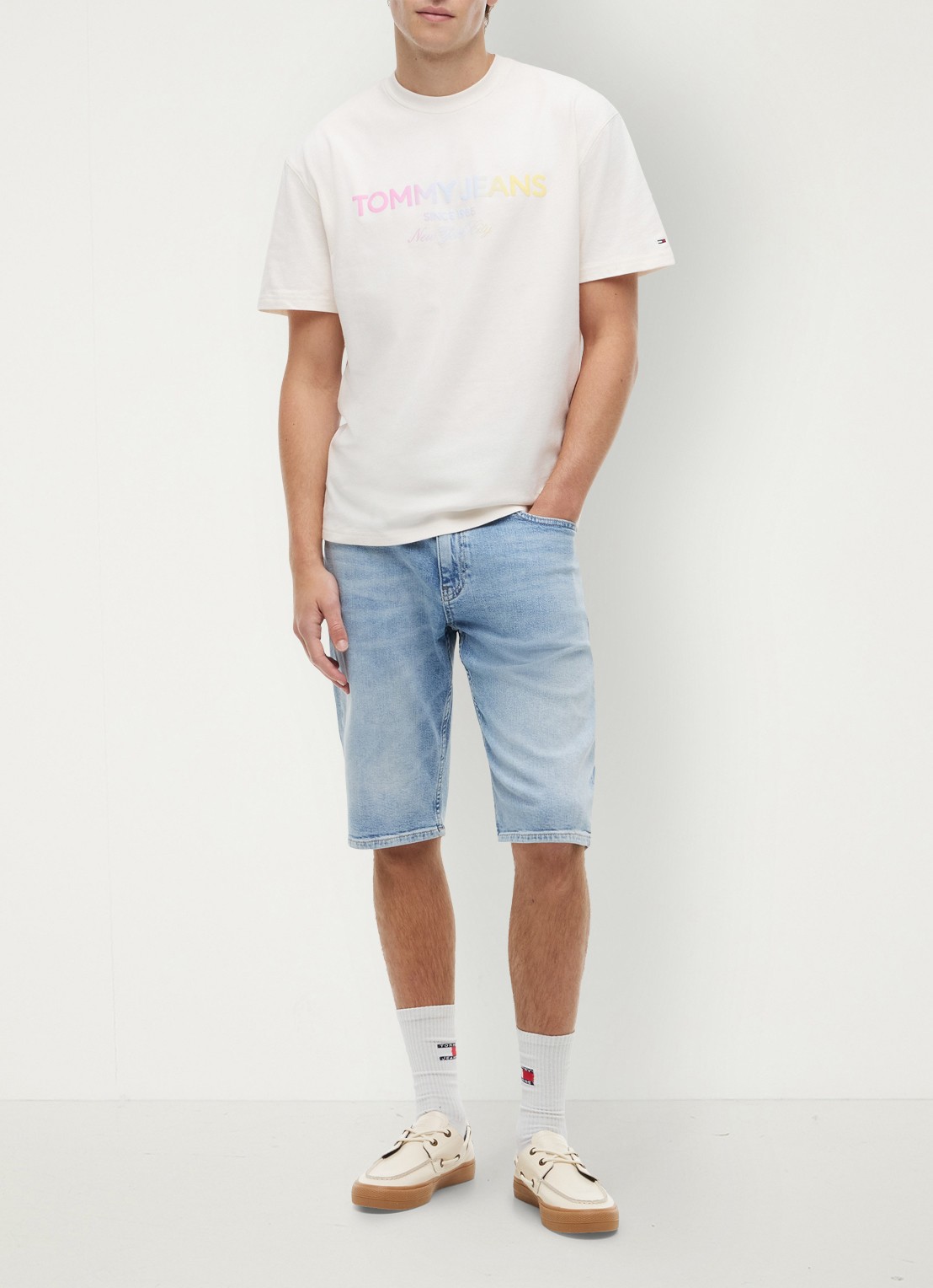Tommy Hilfiger Korte broek van denim - voorkant 2 denim
