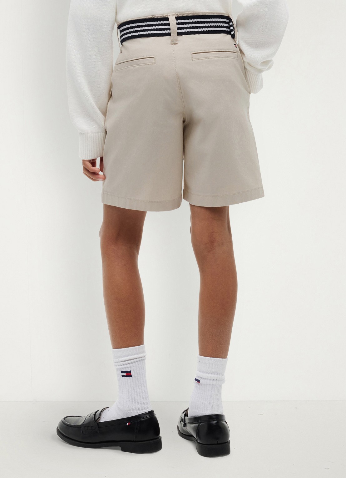 Tommy Hilfiger Korte chino in katoenblend - achterkant beige