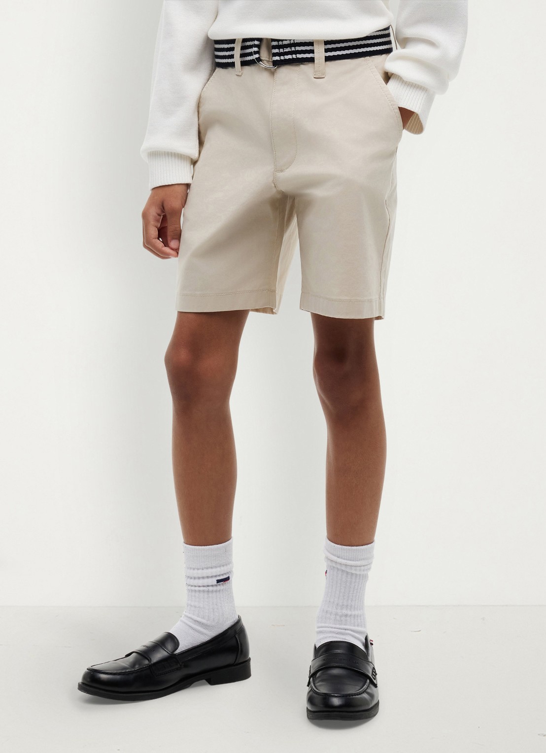 Tommy Hilfiger Korte chino in katoenblend - detail 4 beige