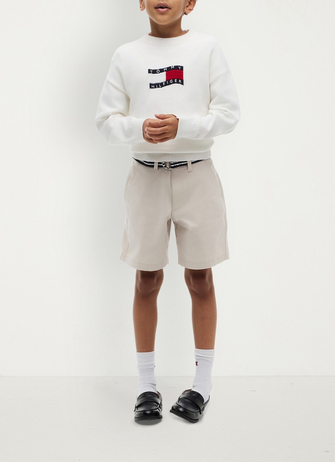 Tommy Hilfiger Korte chino in katoenblend - voorkant 3 beige