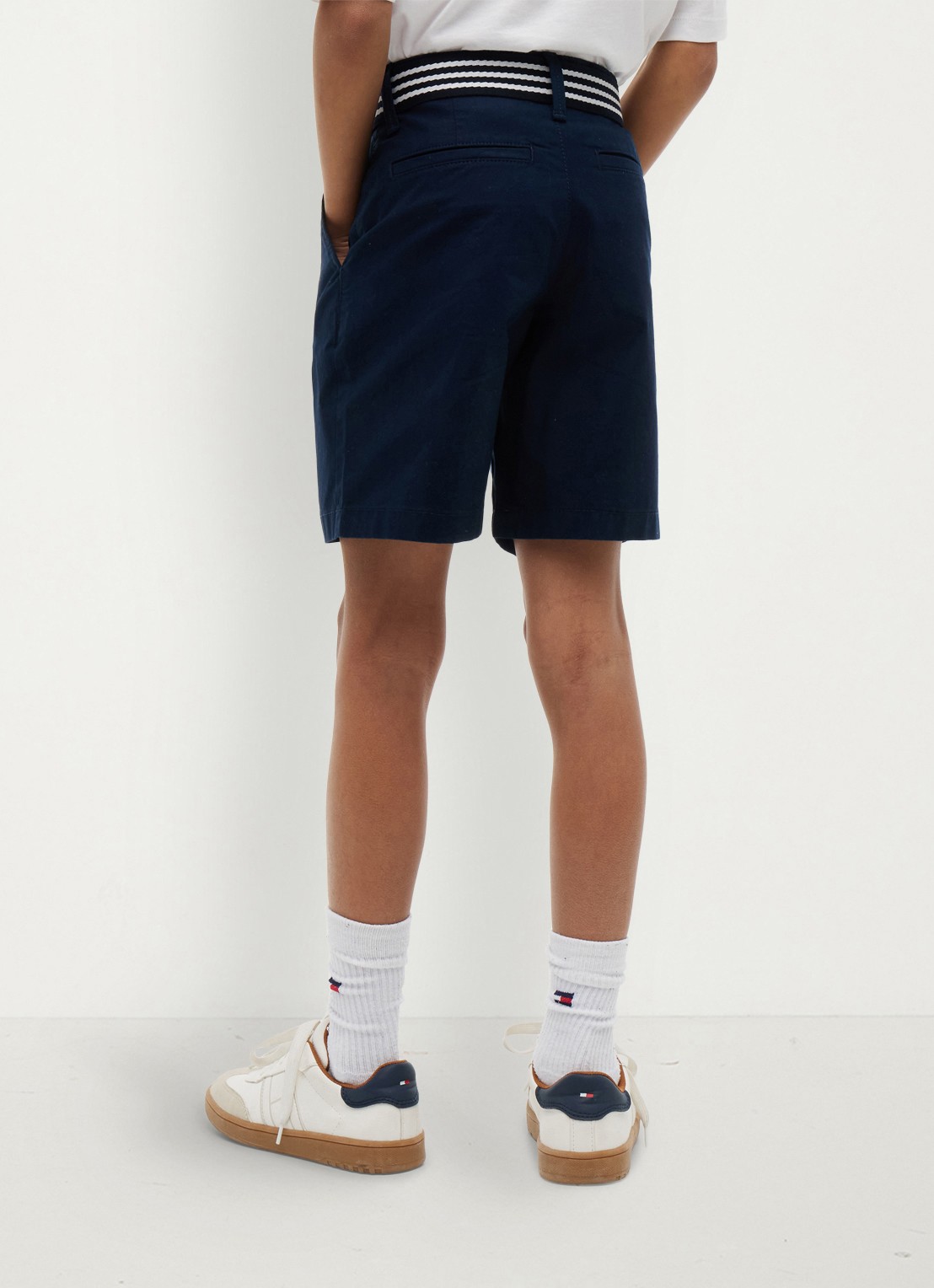 Tommy Hilfiger Korte chino in katoenblend - achterkant 4 dark night navy-c1g