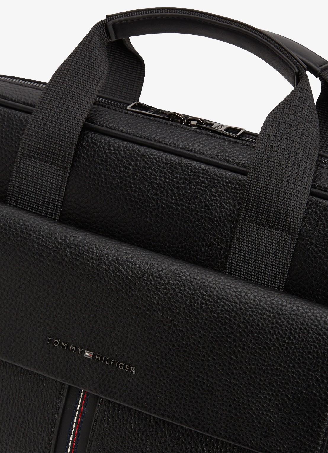 Tommy Hilfiger Laptoptas met logo en afneembare schouderriem - detail 5 zwart
