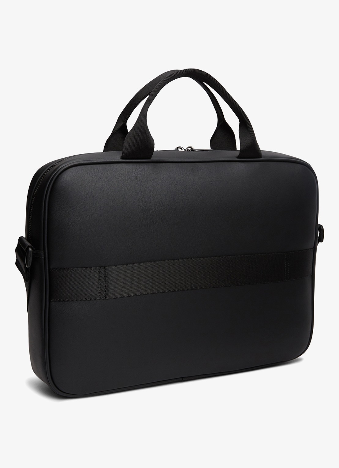 Tommy Hilfiger Laptoptas met logo - achterkant diepzwart