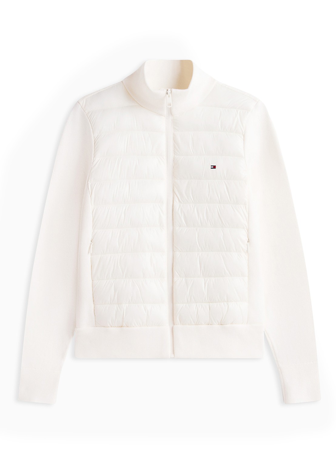 Tommy Hilfiger Lightweight gewatteerde jack met logo - voorkant 2 ivoor