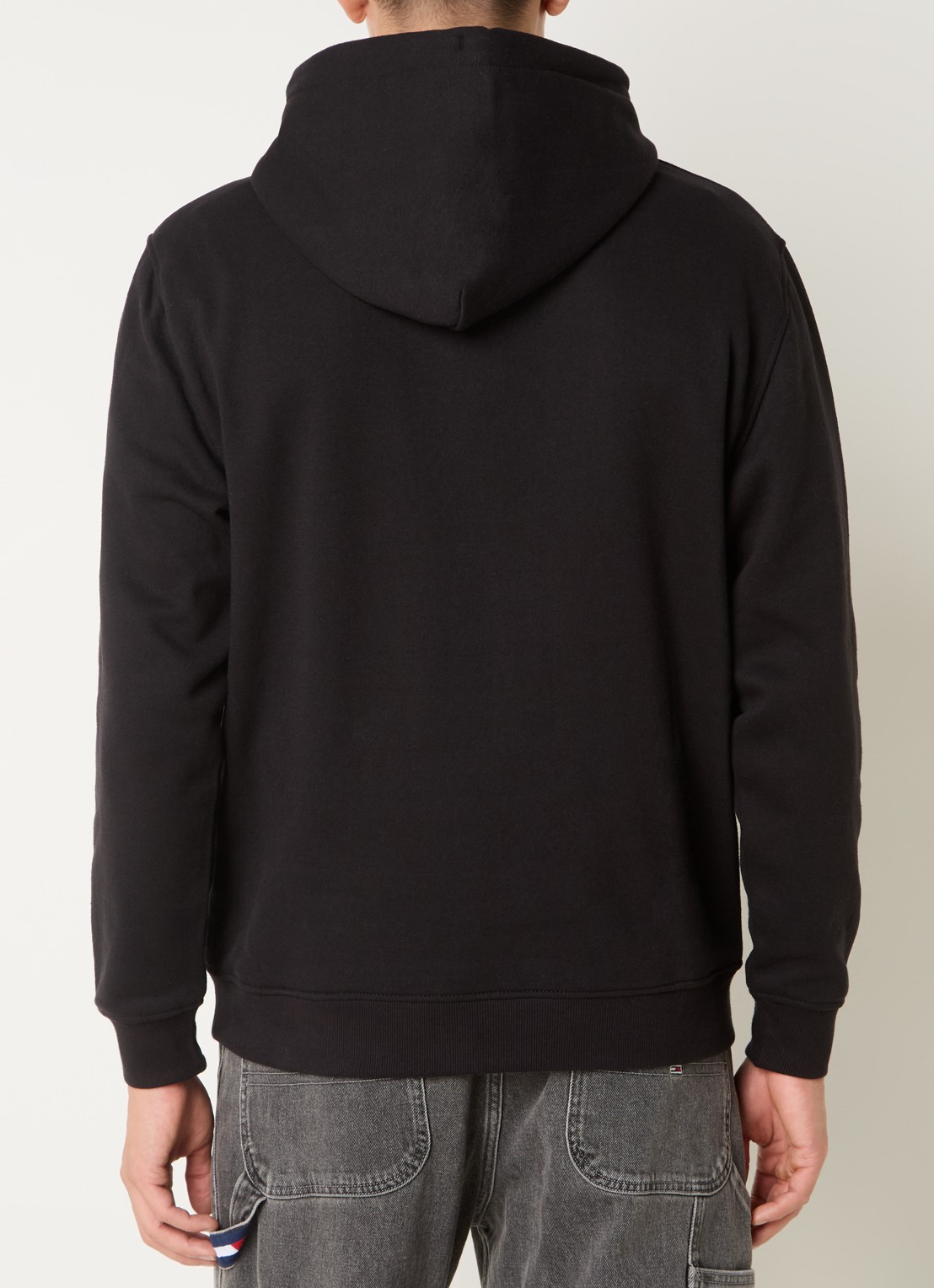 Tommy Hilfiger Linear Logo Embroidery Kangaroo Pocket Hoody - achterkant 5 zwart