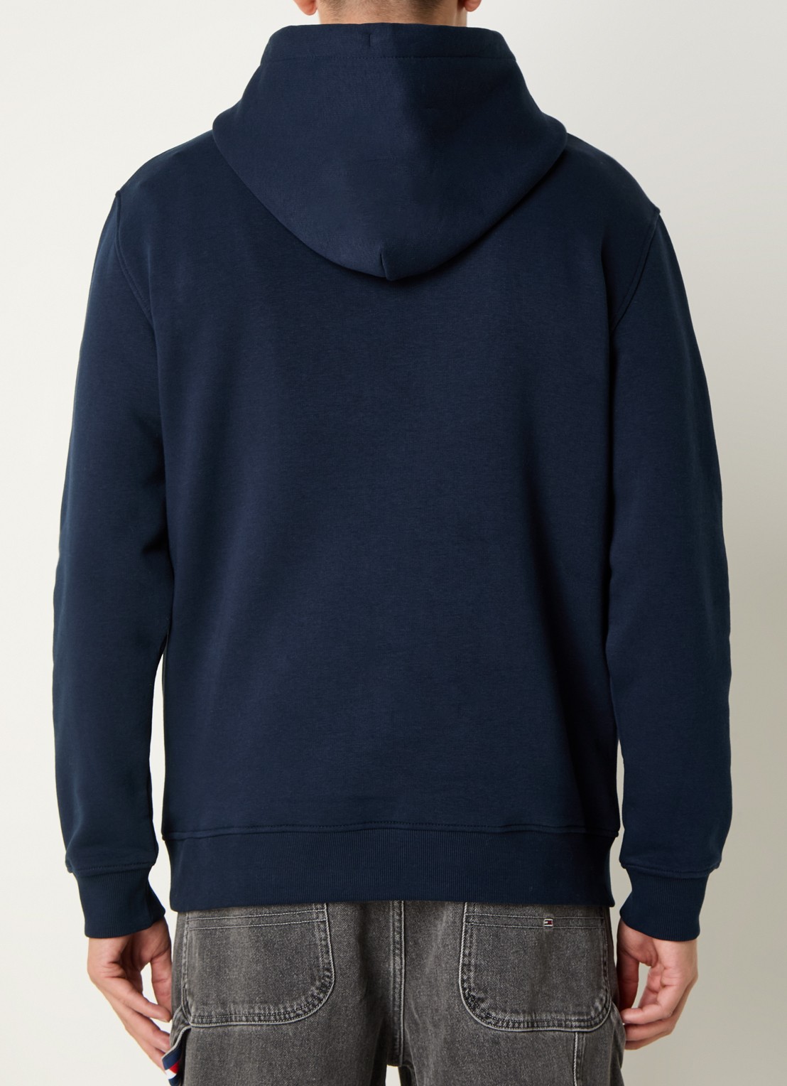 Tommy Hilfiger Linear Logo Embroidery Kangaroo Pocket Hoody - achterkant 5 donkerblauw