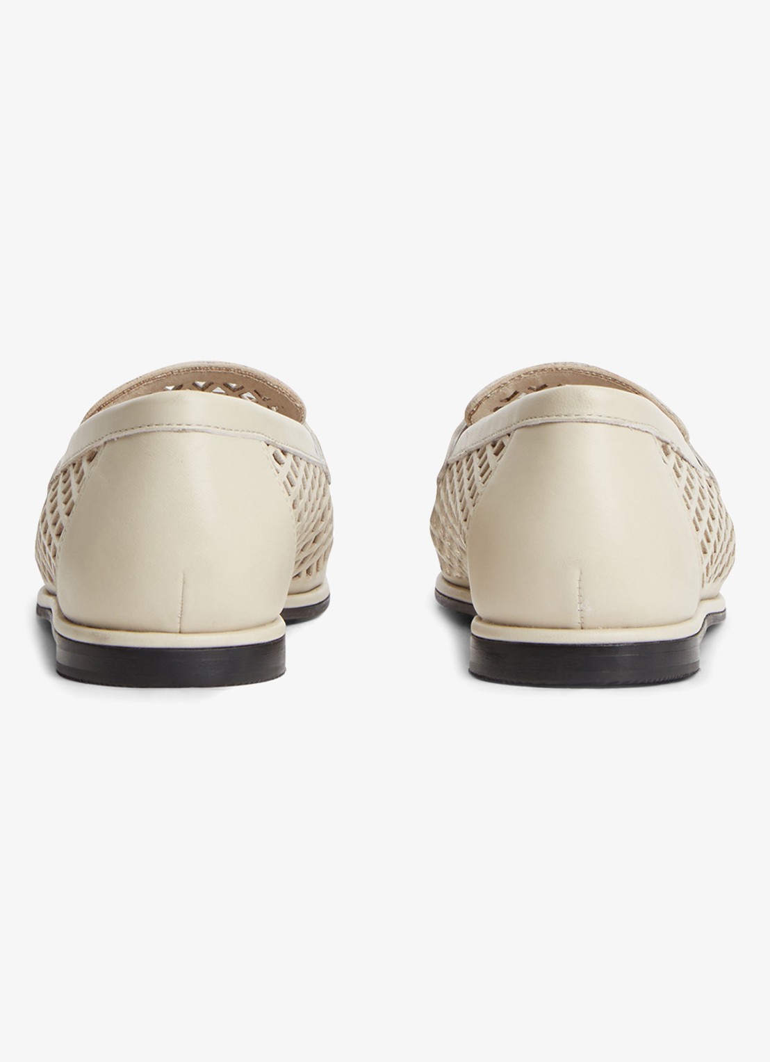 Tommy Hilfiger Loafer met opengewerkt dessin - achterkant 3 beige