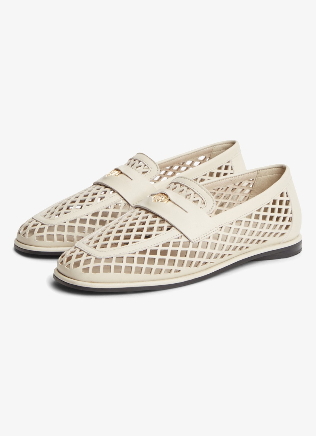 Tommy Hilfiger Loafer met opengewerkt dessin - detail 4 beige