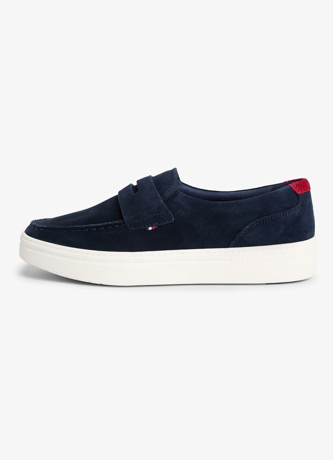 Tommy Hilfiger Loafer van suède  - voorkant donkerblauw