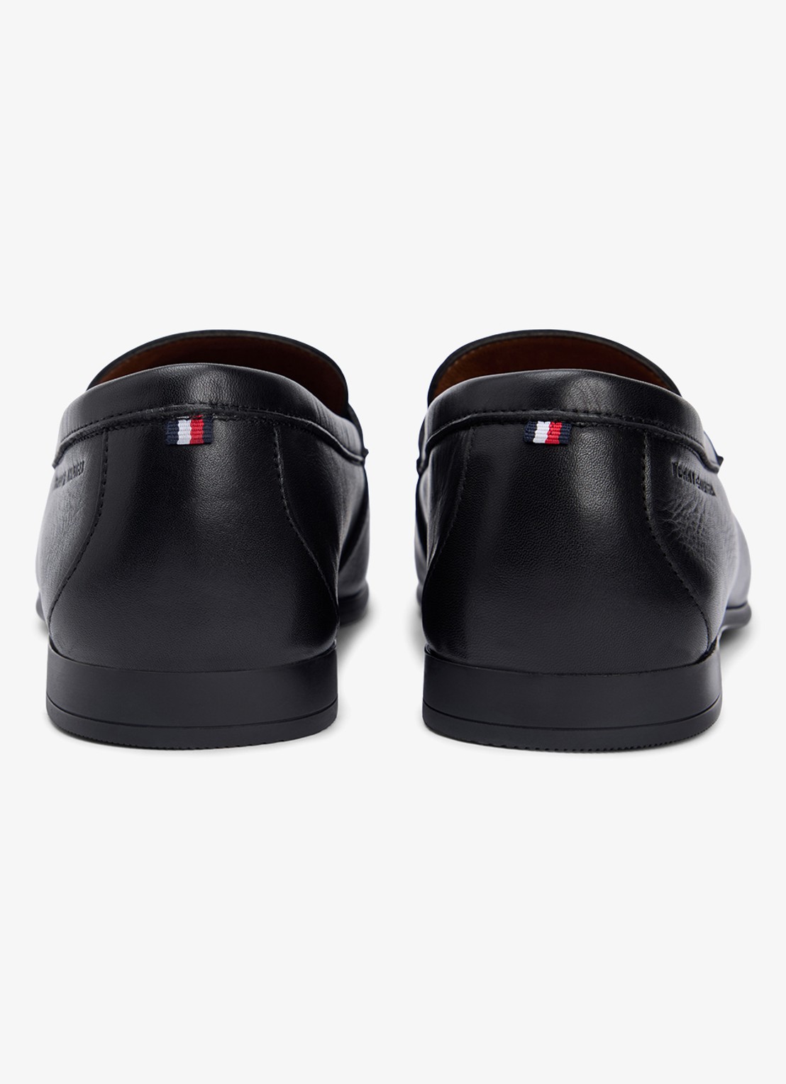 Tommy Hilfiger Loafers van leer - achterkant zwart