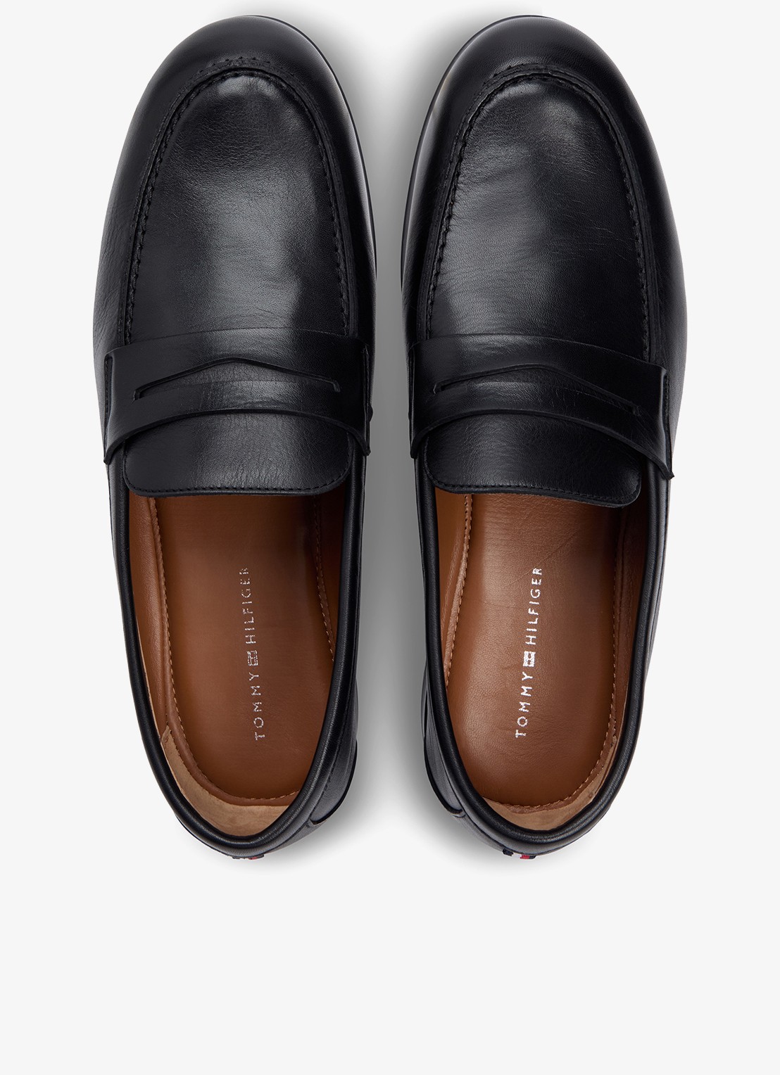 Tommy Hilfiger Loafers van leer - detail 6 zwart
