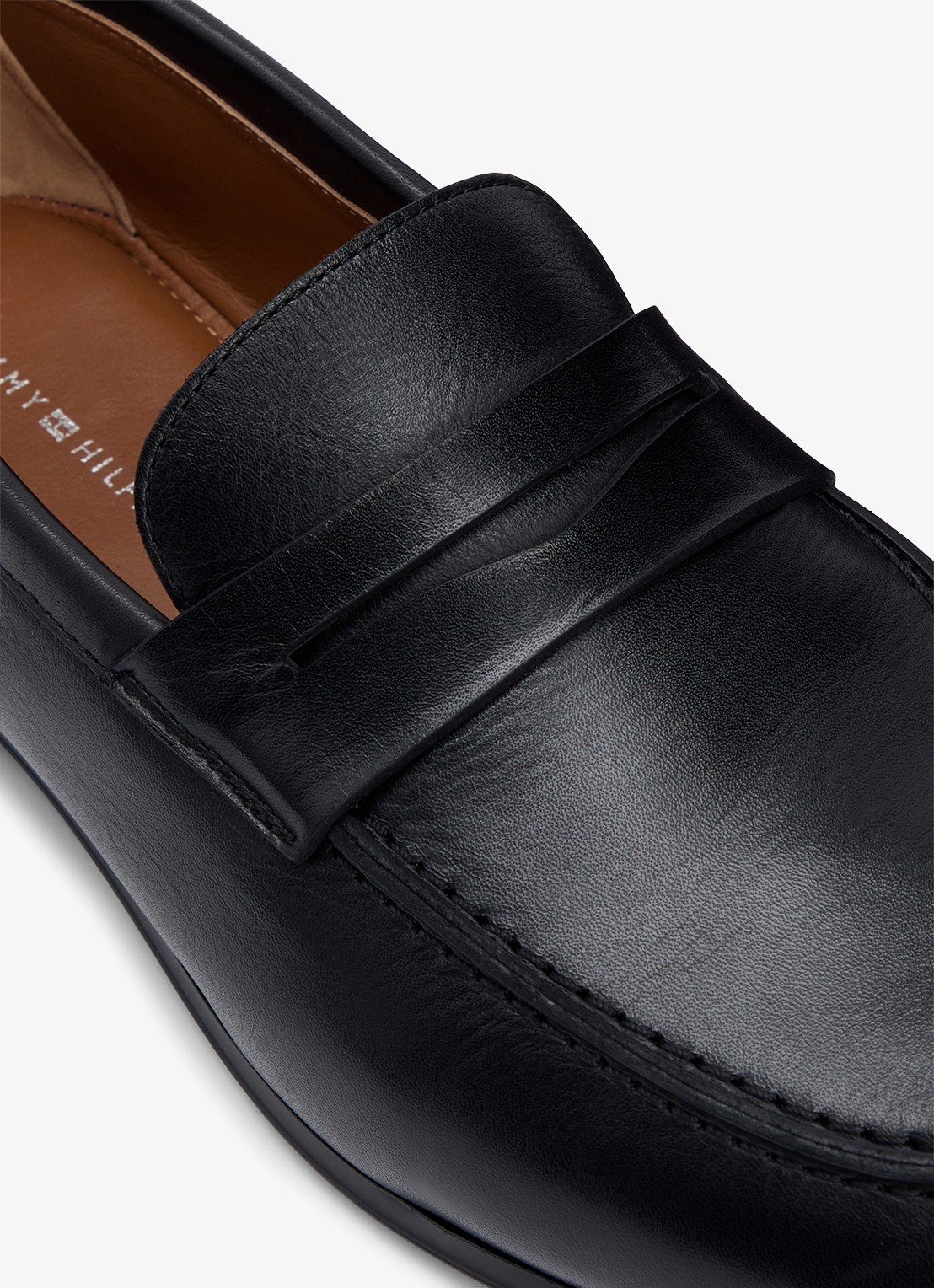 Tommy Hilfiger Loafers van leer - detail 7 zwart