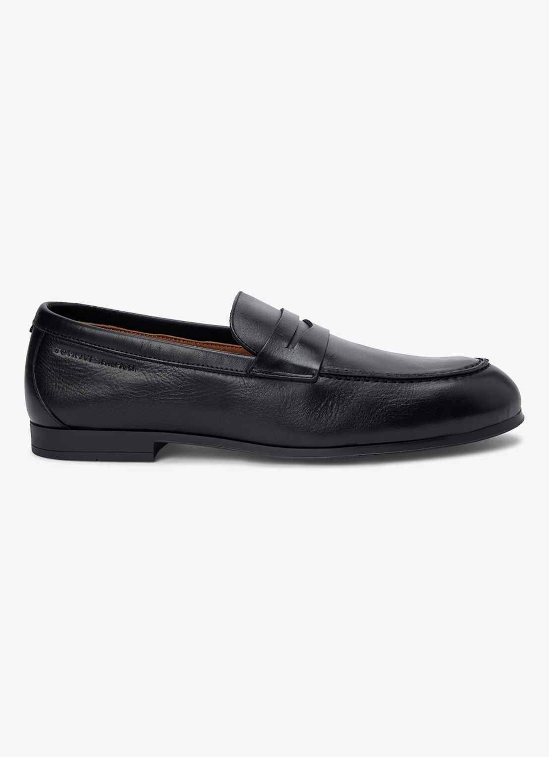 Tommy Hilfiger Loafers van leer - voorkant 2 zwart