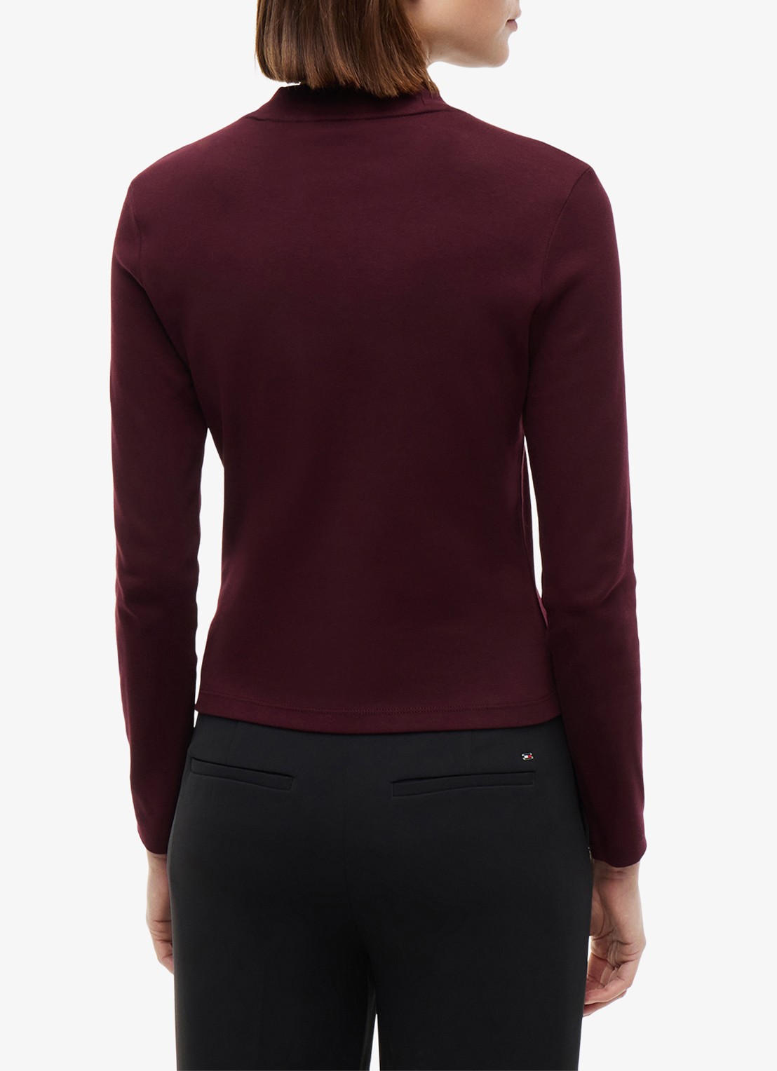 Tommy Hilfiger Longsleeve met col - achterkant 3 bordeauxrood