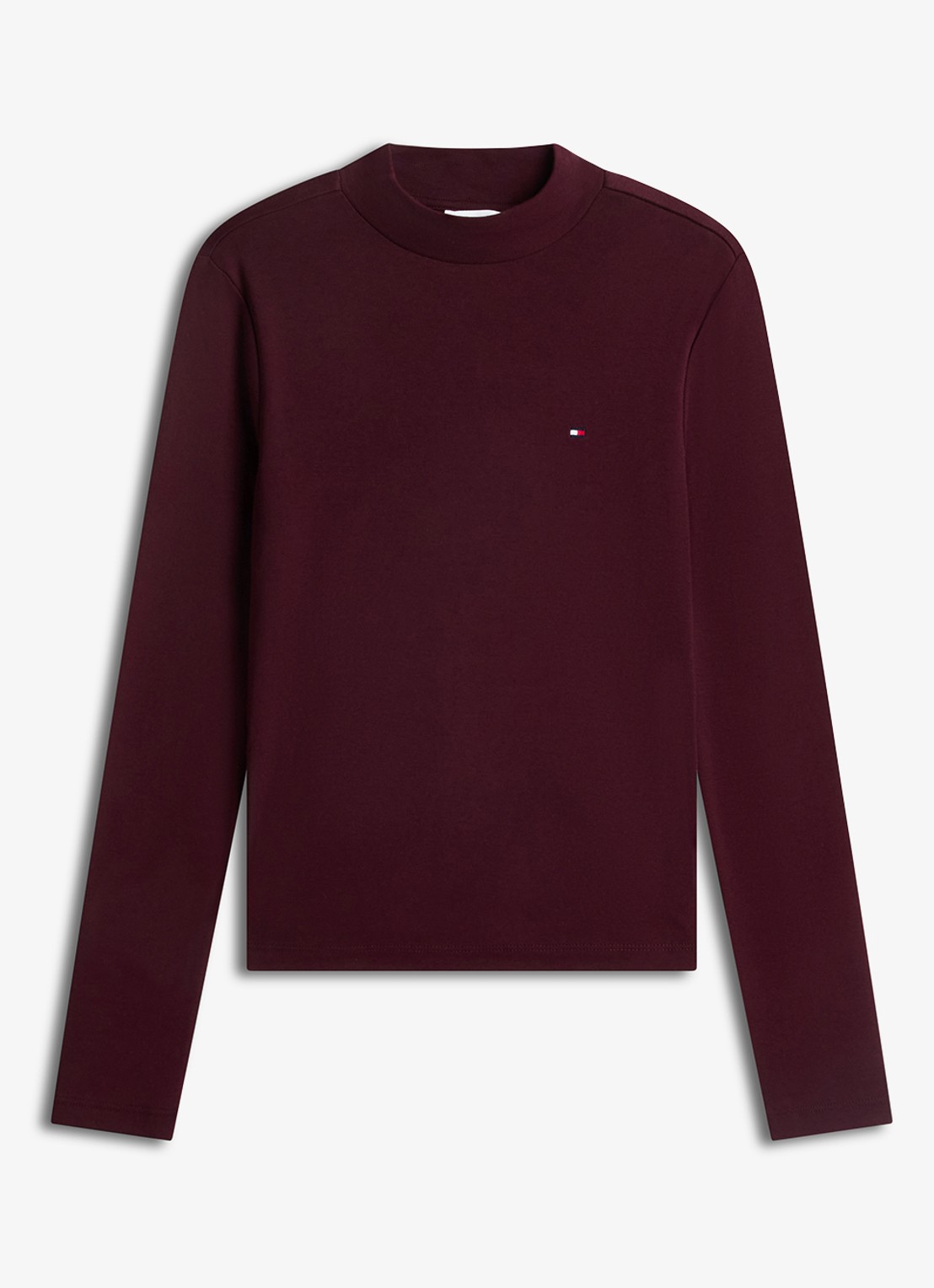 Tommy Hilfiger Longsleeve met col - voorkant 4 bordeauxrood