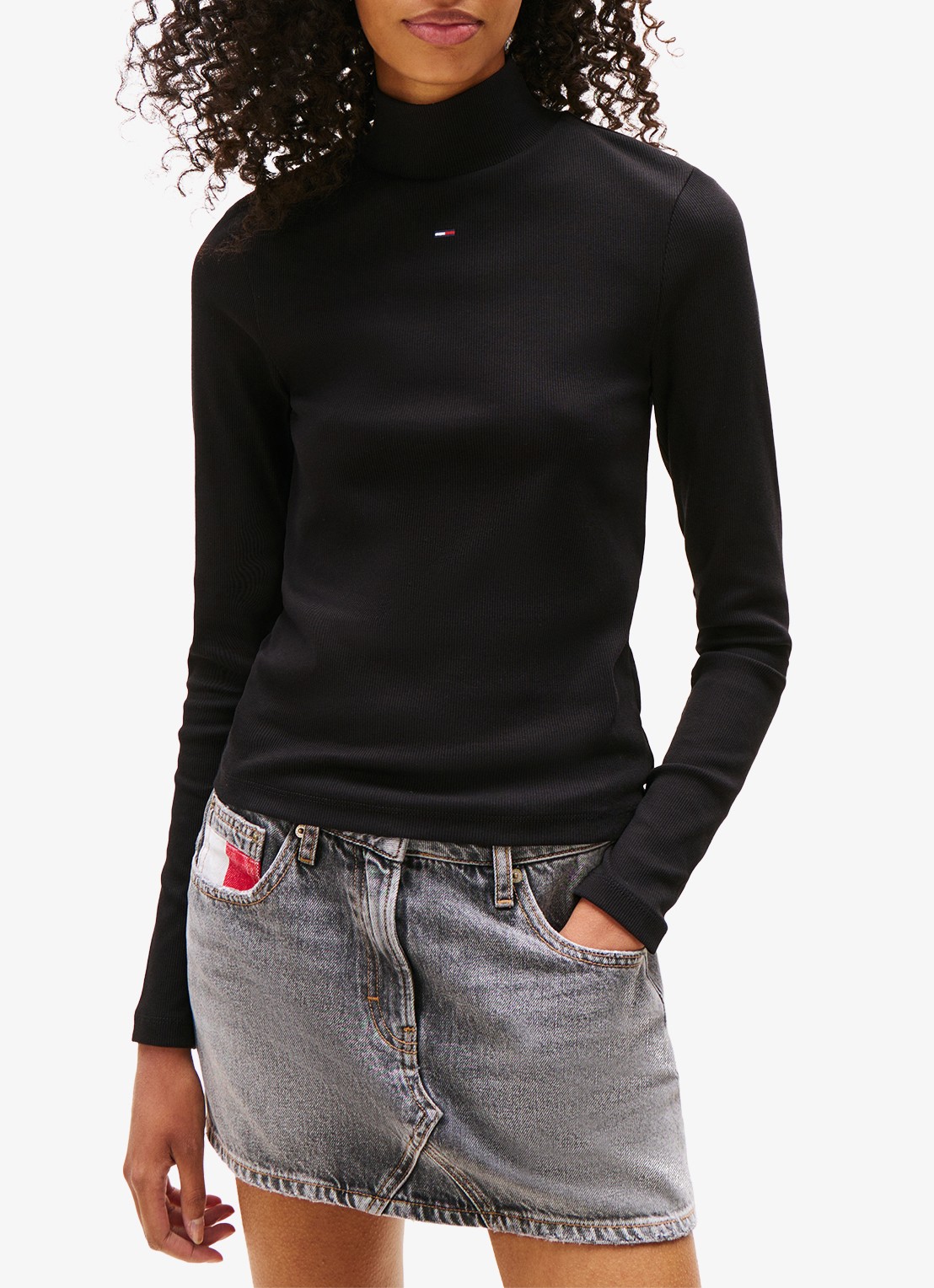 Tommy Hilfiger Longsleeve met col - detail 3 zwart