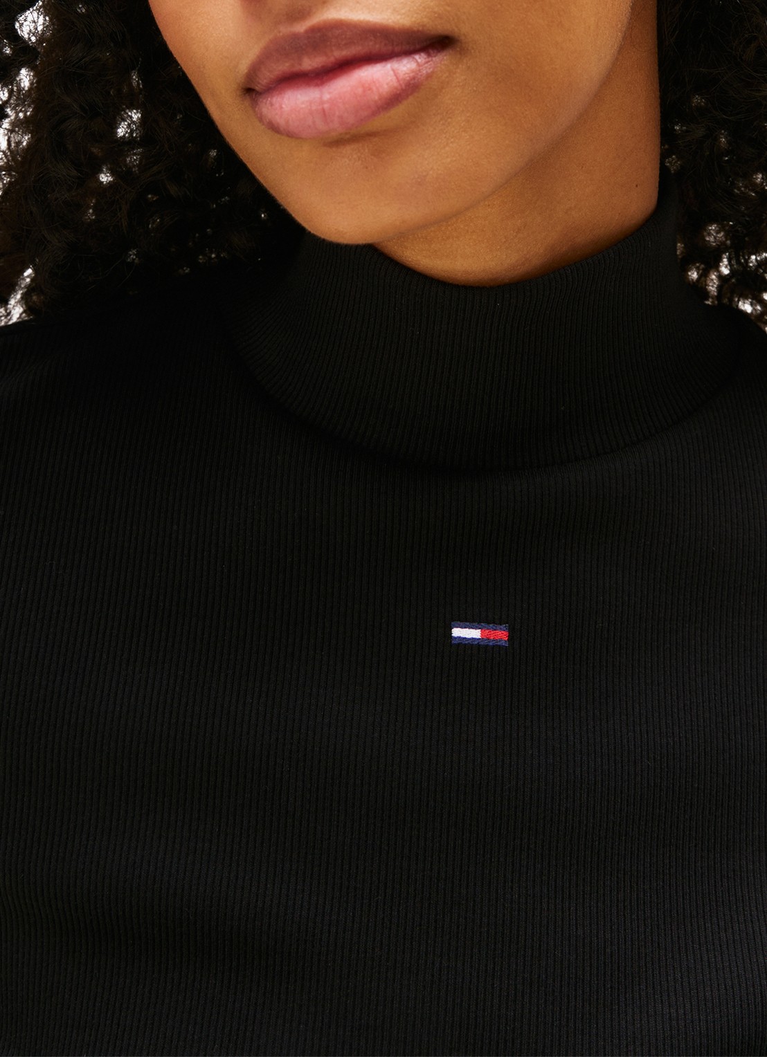 Tommy Hilfiger Longsleeve met col - detail 5 zwart