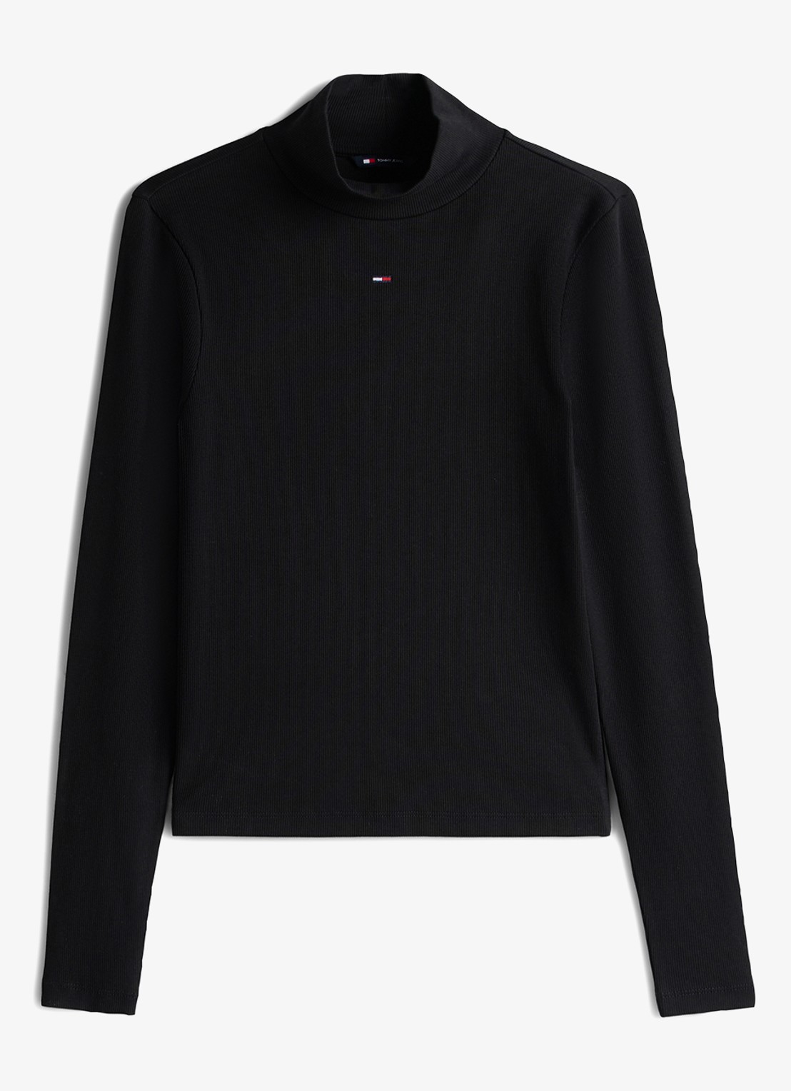 Tommy Hilfiger Longsleeve met col - voorkant zwart