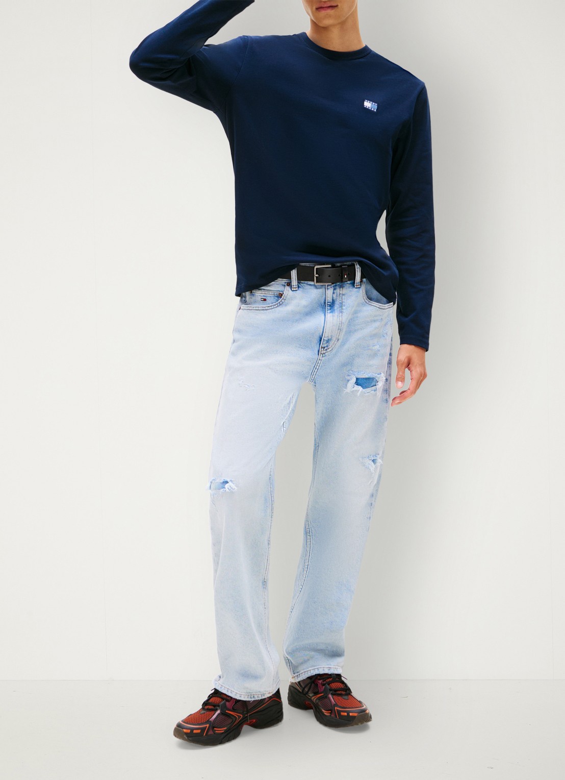 Tommy Hilfiger Longsleeve met logo - voorkant 3 donkerblauw