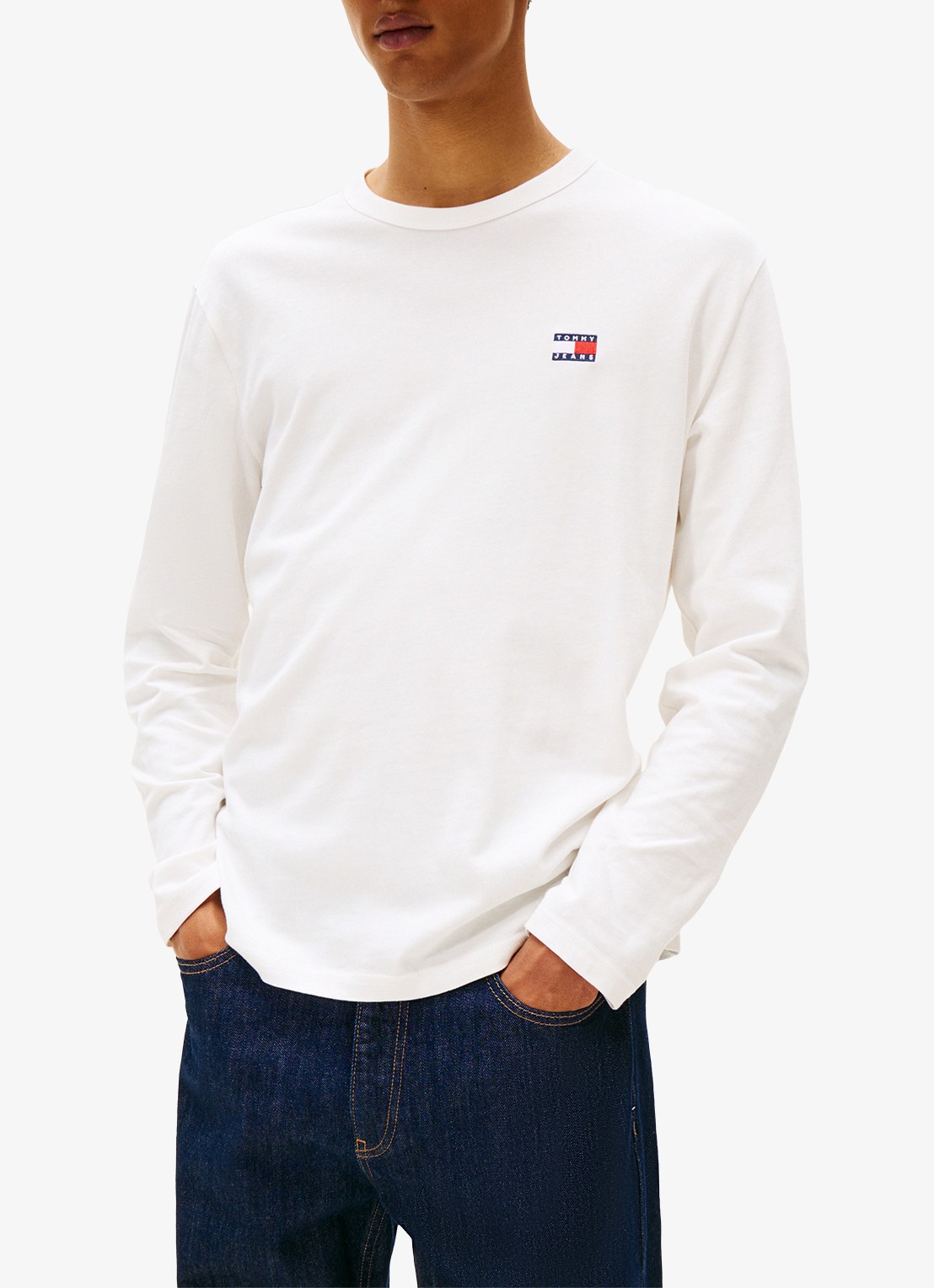 Tommy Hilfiger Longsleeve met logo - detail ecru-ybl