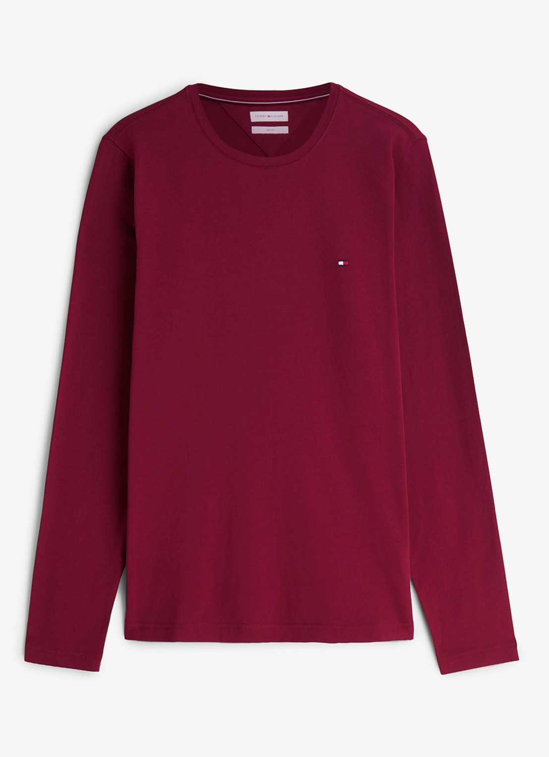 Tommy Hilfiger Longsleeve met logo - voorkant 2 bordeauxrood
