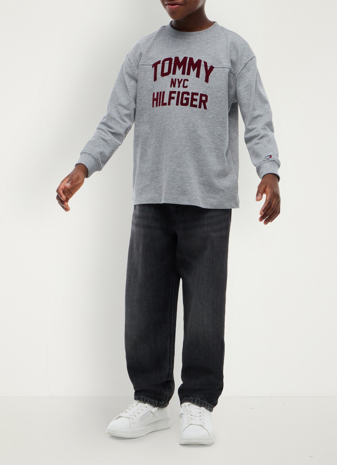 Tommy Hilfiger Longsleeve met logo  - voorkant 2 grijs
