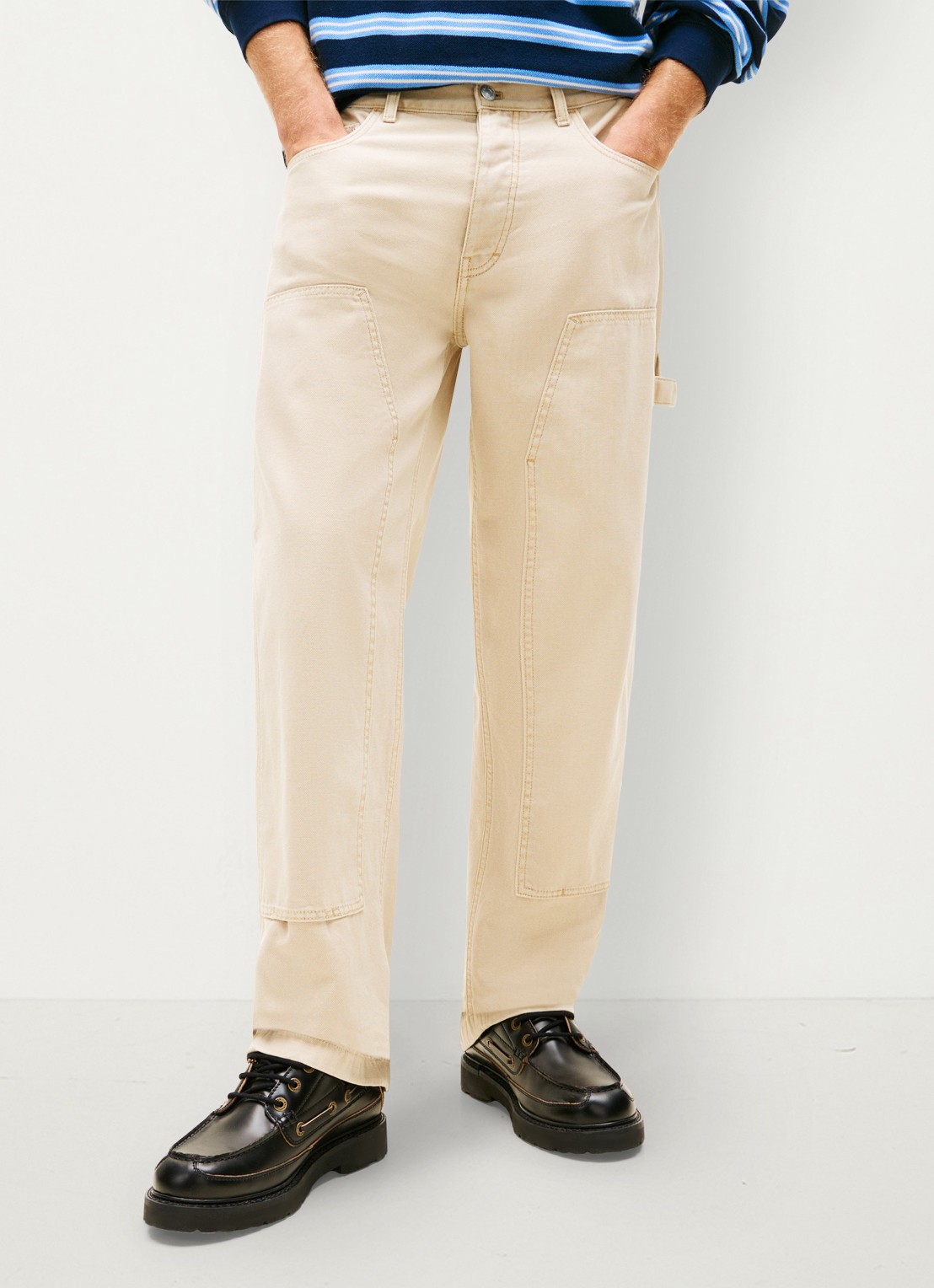 Tommy Hilfiger Loose fit cargobroek met steekzakken - detail 4 beige