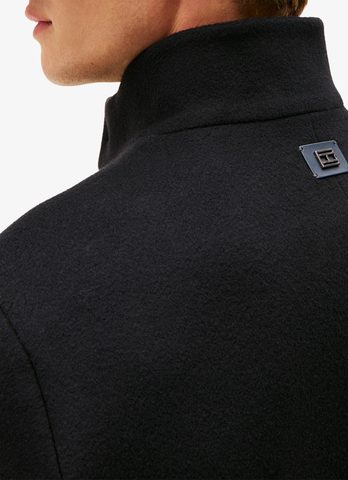 Tommy Hilfiger Mantel in wolblend met steekzakken - detail 3 zwart