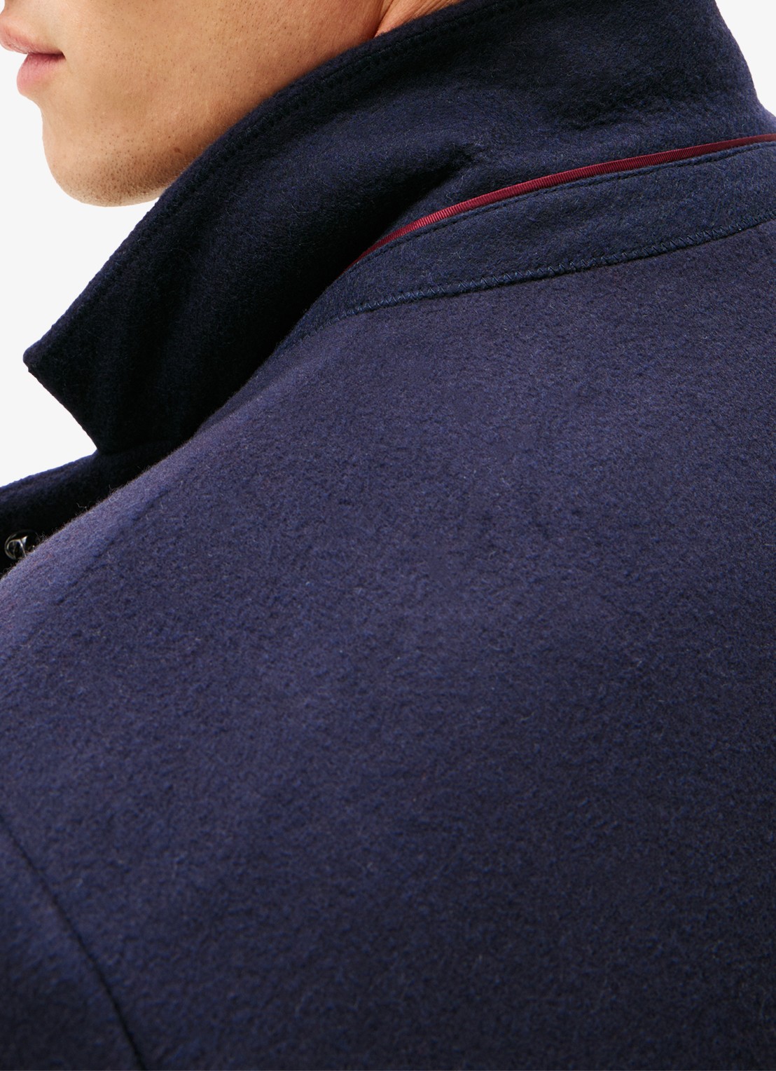 Tommy Hilfiger Mantel in wolblend met steekzakken - detail 2 donkerblauw