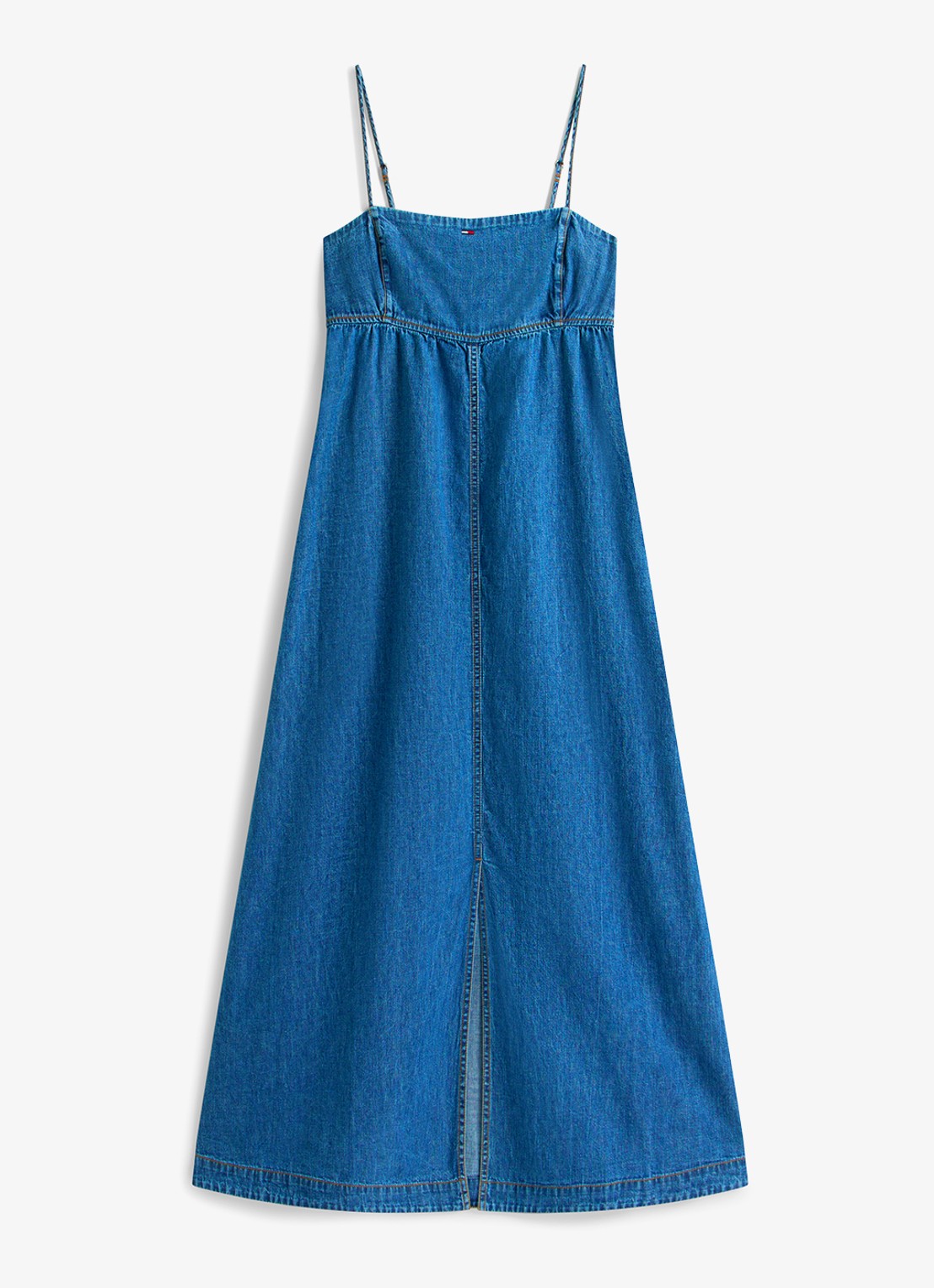 Tommy Hilfiger Maxi jurk van katoen - voorkant 3 donkerblauw