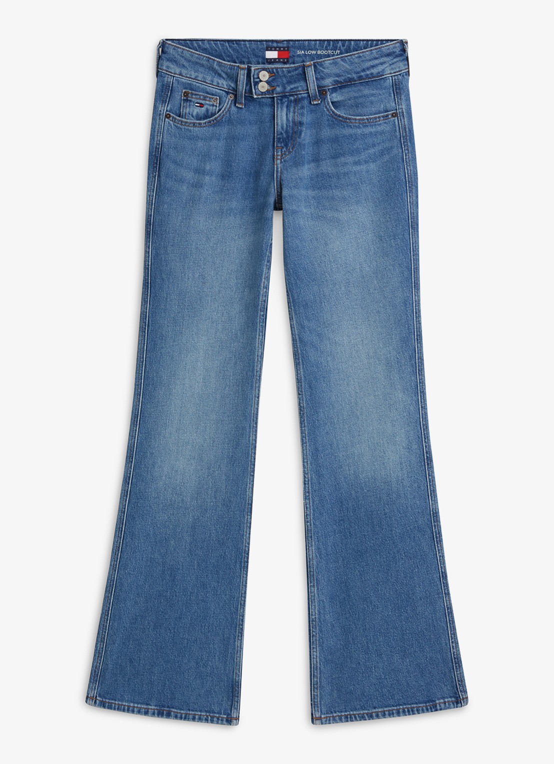 Tommy Hilfiger Mid waist flared jeans met medium wassing - voorkant donkerblauw