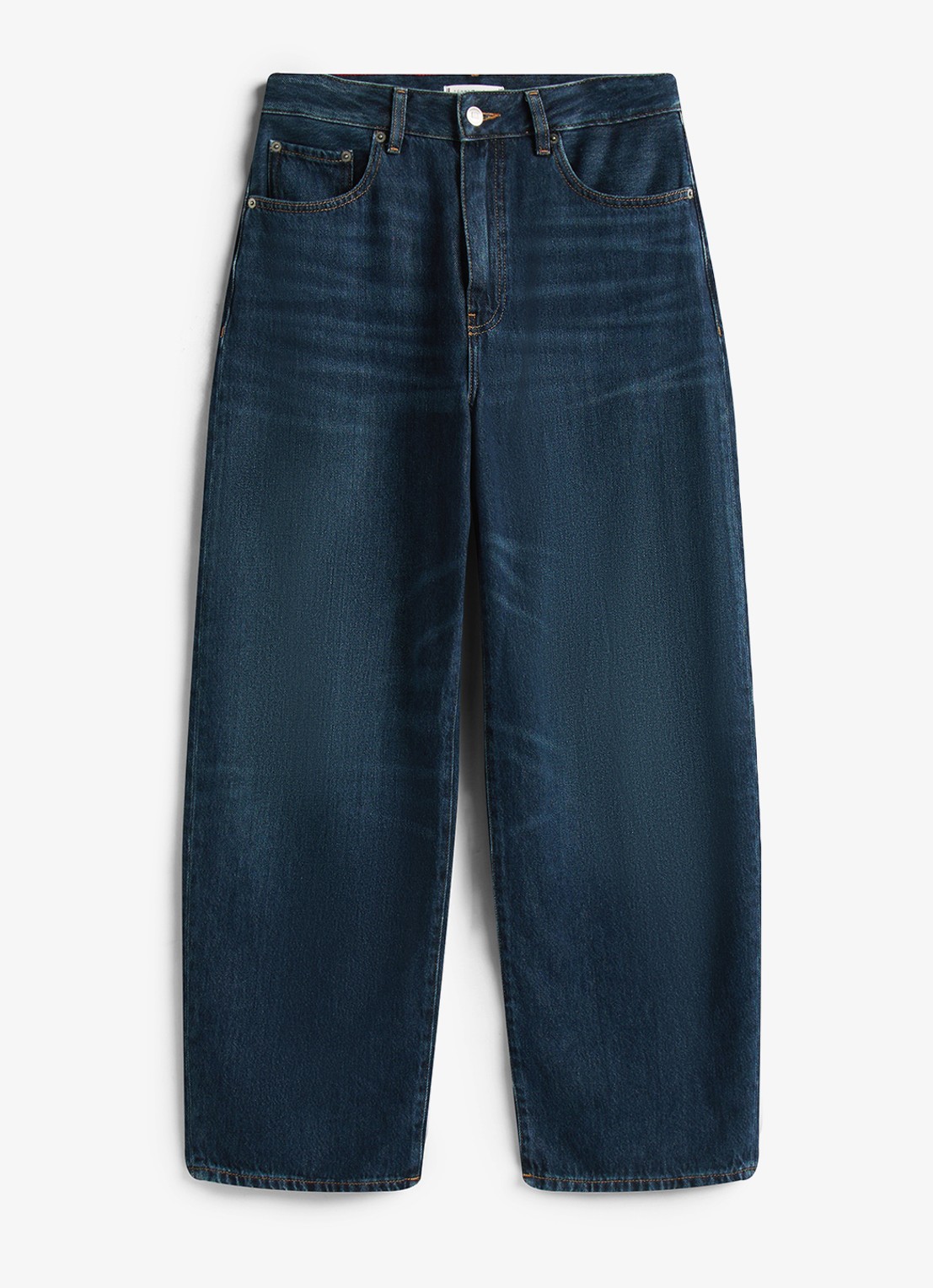 Tommy Hilfiger Mid waist loose fit jeans met steekzakken - voorkant 2 donkerblauw